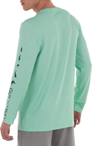 Vista 2 de Guy Harvey Camiseta de manga larga para hombre con protección solar UPF 30+