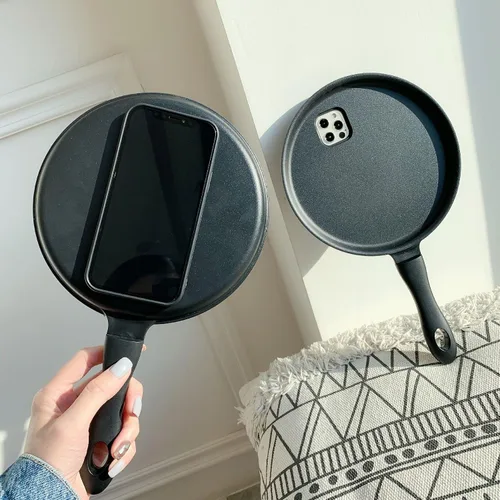 Vista 3 de Funda de teléfono para sartén, funda creativa para iPhone 13, iPhone 14, iPhone 12, iPhone 11, fundas feas para teléfono móvil (para iPhone 11)