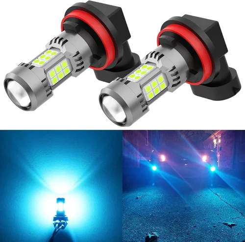 Vista 14 de Phinlion Bombillas LED antiniebla H10, 3200 lúmenes color azul hielo, súper brillantes PY20D 9145, focos antiniebla de repuesto para coches