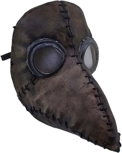 Vista 3 de Ghoulish Productions Máscara de médico de plaga marrón, Multicolor, talla única