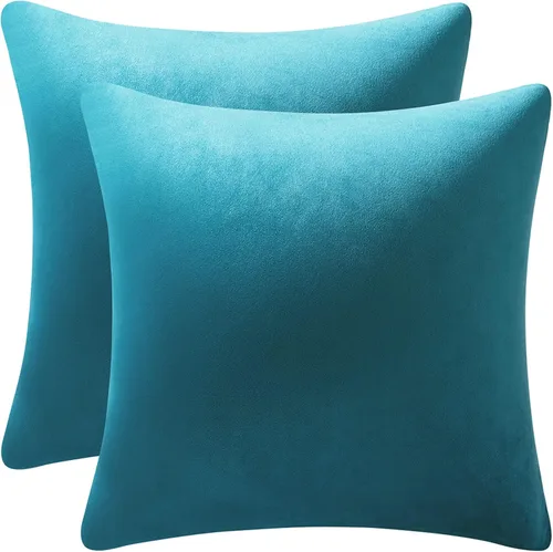 Vista 13 de Fundas de almohada de 16 x 16 pulgadas, color beige: paquete de 2 fundas de almohada decorativas de terciopelo suave y acogedoras para sofá, sala