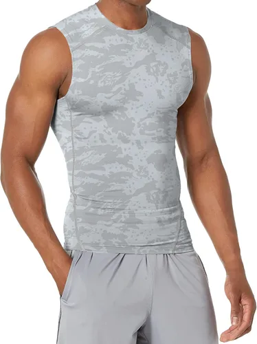 Vista 2 de Camiseta sin mangas de compresión para hombre, paquete de 5 unidades, camiseta atlética para fisicoculturismo