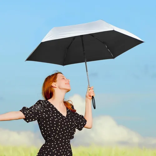 Vista 6 de G4Free Paraguas de viaje con protección UV UPF 50+ con mango de madera, 42 pulgadas, ligero, para sol, lluvia, plegable, cierre automático
