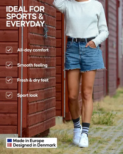 Vista 3 de DANISH ENDURANCE Calcetines deportivos para mujeres y hombres, calcetines de tenis de rendimiento, calcetines deportivos acolchados, 3 o 6 pares