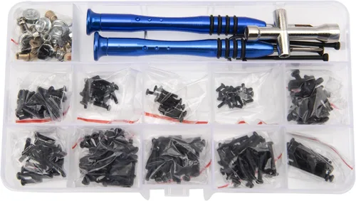 Vista 5 de Kit de herramientas RC de 298 piezas M2 M2.5 M3, tornillos de fijación de tornillo, llave hexagonal, kit de reparación compatible con 1/12 WLtoys
