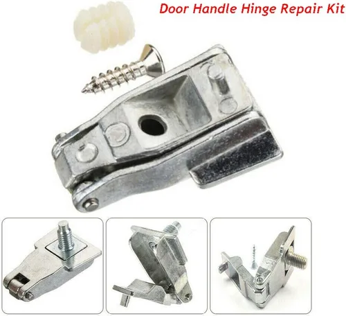 Vista 2 de Kit de reparación de manija de bisagra exterior cromada OS o NS original OE:51964555 apto para Fiat 500 / Abarth 500 / Alfa Romeo 147 / Alfa Romeo