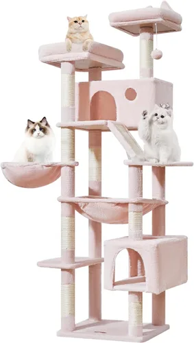 Vista 28 de Taoqimiao Árbol para gatos de 57.5 pulgadas, torre para gatos de interior para adultos, condominio extragrande para gatos, 8 postes rascadores