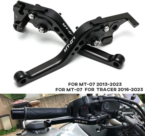 Vista 2 de Palanca de embrague de freno corto ajustable para Yamaha MT07 MT09 2013 2023 MT-07 para palancas de freno de motocicleta Tracer MT-09 SP