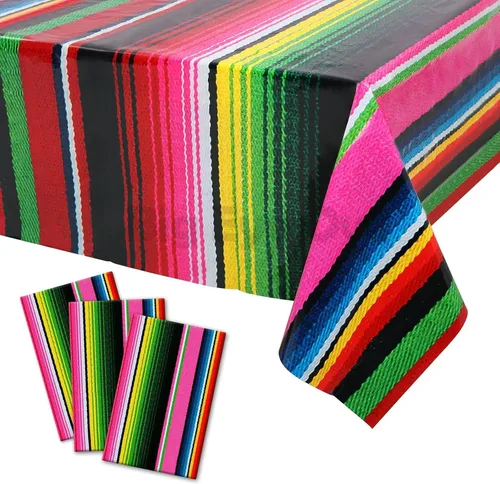 Vista 10 de Mantel de fiesta mexicana con diseño de búho de ojo grande, decoración de fiesta de cumpleaños, mantel de plástico desechable México, suministros