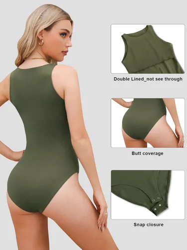 Vista 5 de Body sexy para mujer con cuello halter, body de moda sin mangas, paquete de camisetas sin mangas