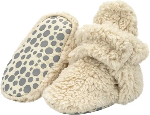 Vista 9 de Zutano Botines unisex peludos para bebé con agarraderas, forro de algodón orgánico, artículos imprescindibles para el registro de bebé 2-Peludo Rosa
