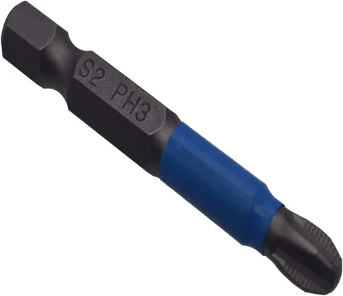Vista 5 de 12 unids 1.969 in S2 acero magnético antideslizante cruz Pozidriv Destornillador Bits Set PH1 PH2 PH3 PZ1 PZ2 PZ3 1/4 pulgada hexagonal cabeza cruz