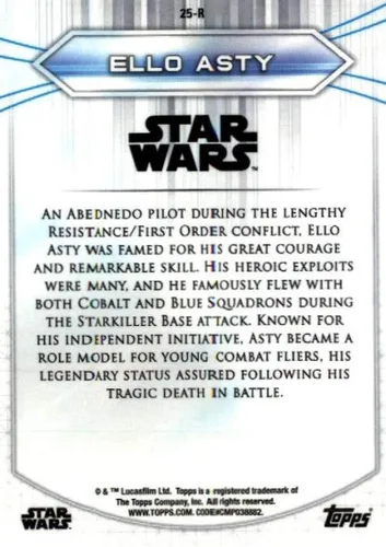 Vista 2 de 2020 Star Wars Chrome Perspectives Resistance #25-R Ello Asty Trading Card