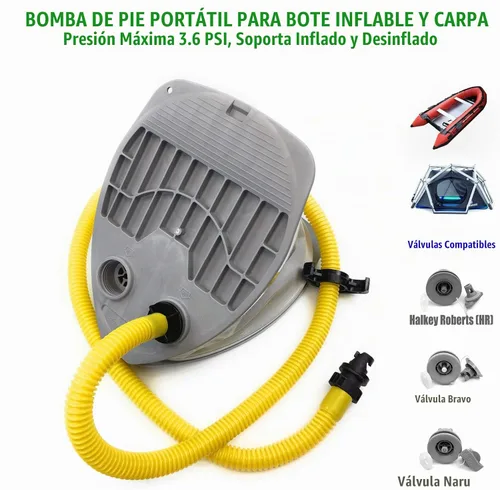 Vista 2 de Seamax Bomba de pie de una sola etapa 7L para barcos inflables, inflación y desinflación de la ayuda máxima de 3.6 PSI