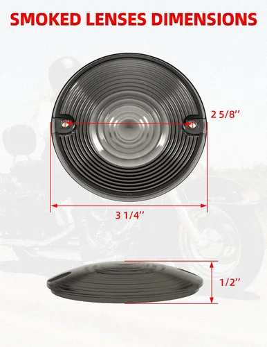 Vista 3 de Amazicha Smoke - Kit de cubiertas de lentes direccionales planas de 3 1/4 pulgadas compatible con Harley Davidson Touring Road King Road Glide