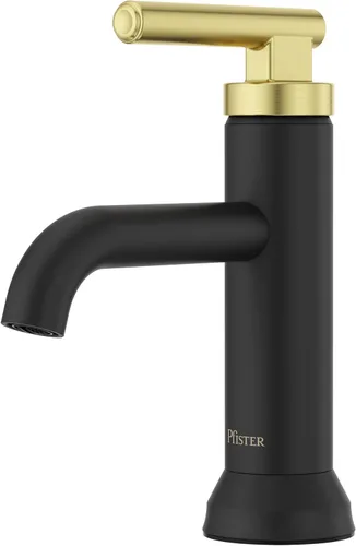 Vista 18 de Grifo para lavabo de baño Pfister Capistrano, 8 pulgadas de separación amplia, 2 manijas, 3 orificios, certificado NSF, acabado negro mate Spot Spot