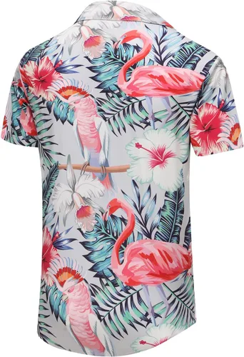 Vista 243 de KYKU - Camisa hawaiana funky para hombre, ropa tropical para vacaciones en Palm Beach