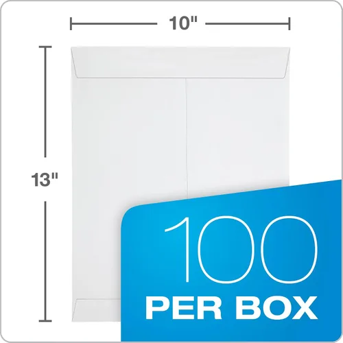Vista 10 de Columbian Sobres de catálogo de 10 x 13, cierre autosellado, tinte de seguridad, tejido blanco de 28 libras, para enviar documentos planos