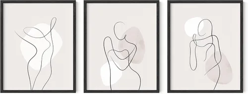 Vista 32 de HAUS AND HUES - Arte de póster Bauhaus - Juego de 3 arte de pared abstracto moderno, pósteres vintage e impresiones, arte de pared azul y amarillo