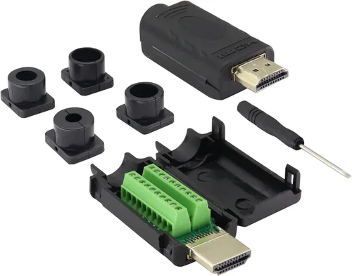 Vista 9 de Adaptador de terminal de tornillo HDMI sin soldadura, módulo HDMI macho sin soldadura, caja de conexiones, conector de cable HD, módulo de señal