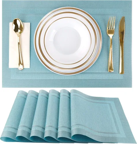 Vista 13 de Manteles individuales, manteles individuales para cocina, comedor, resistentes al calor, antideslizantes, lavables, de PVC, fáciles de limpiar