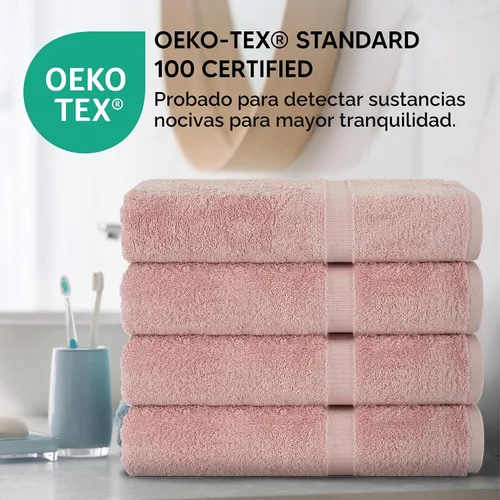 Vista 4 de Chakir Turkish Linens Toallas turcas de alta calidad 100% algodón para baño, toallas de baño grandes de 30 x 60 pulgadas (4 piezas, rosa)