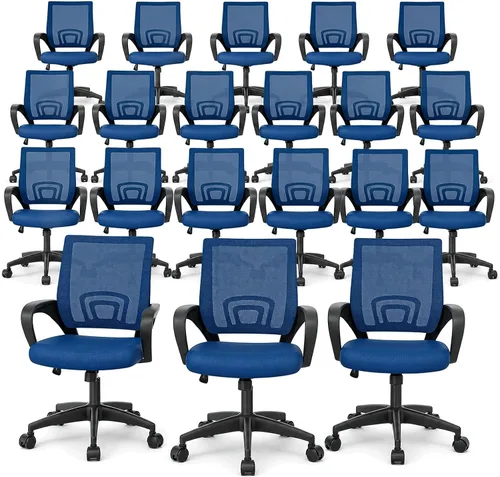 Vista 35 de Magshion Silla ergonómica de escritorio de oficina, silla de computadora de malla con respaldo medio, silla giratoria con respaldo transpirable