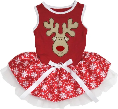 Vista 3 de Petitebella Vestido con rostro de reno para cachorros (Negro/Oro, X-Pequeño)
