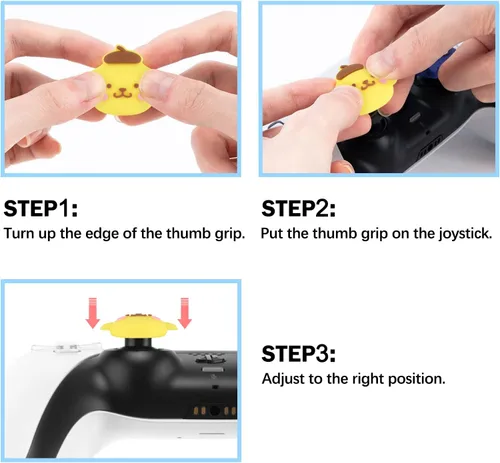 Vista 7 de DLseego Cute Rabbit - 4 tapas de agarre para el pulgar para Xbox One PS5 PlayStation4 DualSense Switch Pro Wireless Controller Steam Deck, tapa de M
