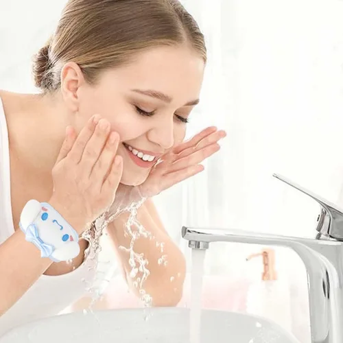 Vista 4 de Set de Diadema y Muñequera de Spa Kawaii para Lavado Facial, Lindas Diademas de Cuidado de la Piel Suave para Mujeres y Niñas, Diadema de Maquillaje