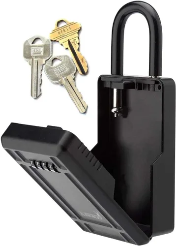 Vista 9 de Kingsley QCH-807 Caja de almacenamiento de llaves, montada en la pared Resettable Code, Water Resistant, Realtor Key Lock Box, For AirBnB, Spare