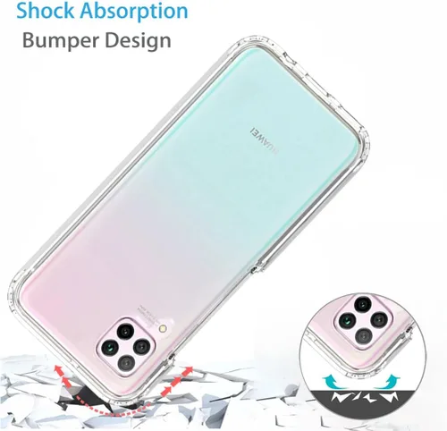 Vista 7 de Funda transparente compatible con P40 Lite 4G/Nova 6 SE/Nova 7i JNY-L21A con protector de pantalla de vidrio templado, bonito protector de cristal a