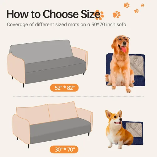 Vista 7 de BESTSWEETIE Funda de sofá lavable para perros, 100% impermeable, funda de sofá antideslizante y lavable (30 x 70 pulgadas, azul marino)