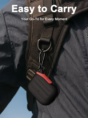 Vista 6 de HALLEAST Funda impermeable para AirPods Pro 3, LED frontal visible y compatible con carga inalámbrica, funda protectora de silicona compatible