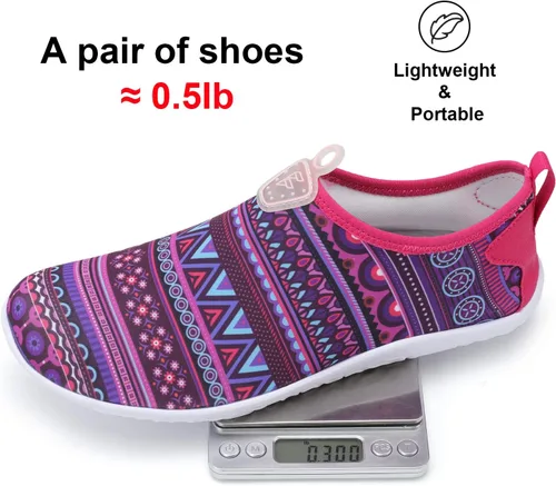 Vista 6 de Fires Zapatos de agua para mujeres y hombres, de secado rápido, calcetines de agua descalzos, transpirables, para senderismo, natación, playa, surf