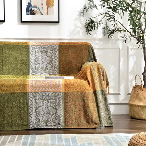 Vista 11 de Manta Boho, Manta de Chenilla Jacquard con Borlas para Cama Sofá Silla Suave, Borlas con Flecos Bohemias (Negro, S:60x75)