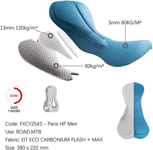 Vista 2 de Darevie Pantalón corto de ciclismo para hombre, acolchado de gel 4D, transpirable, para ciclismo, a prueba de golpes, pantalones cortos de ciclismo