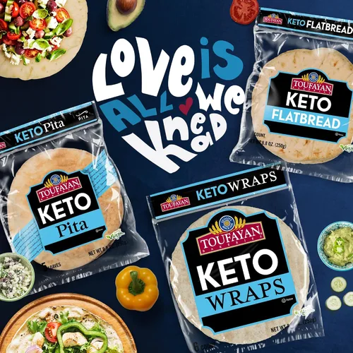 Vista 5 de Toufayan - Envolturas de tortilla KETO - 0.00 oz de carbohidratos netos, sin azúcar, 0.39 oz de fibra y 0.18 oz de proteína por envoltura, paquete