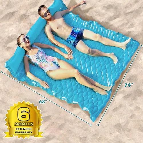 Vista 6 de Jasonwell Flotadores flotantes para piscina, flotador inflable gigante para piscina, balsa de lago, tapete de agua flotante para piscina, tumbona