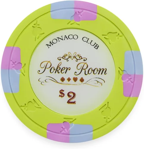 Vista 10 de Claysmith Gaming Paquete de 50 fichas de póquer Monaco Club, compuesto de arcilla pesada de 0.48 oz