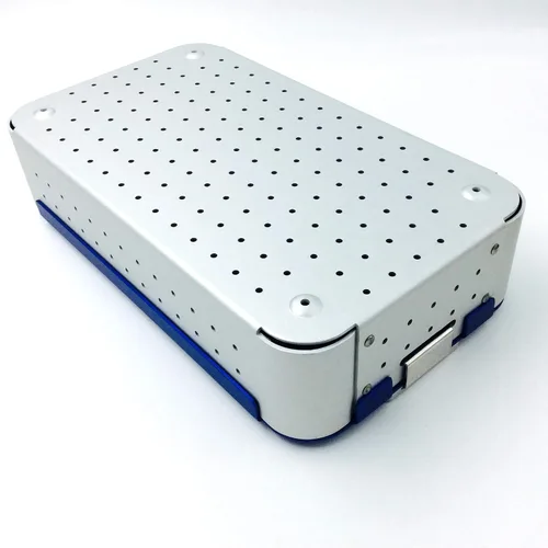 Vista 4 de Caja de bandeja de esterilización de aleación de aluminio 11.024 in ortopedia ortopédica plástica oftálmica