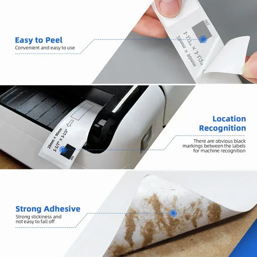 Vista 5 de 12 rollos de etiquetas de dirección compatibles con Brother DK