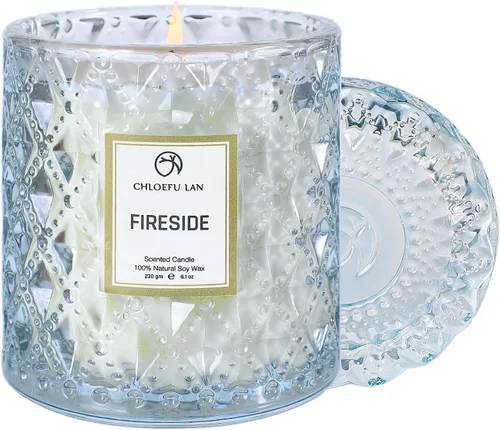 Vista 10 de Chloefu LAN Vela Perfumada Premium con Aroma a Gardenia para Hombres y Mujeres, Altamente Perfumada, 7.1 onzas 45 Horas de Larga Duración, Velas