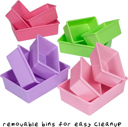 Vista 4 de Cajas para guardar y organizar juguetes de niños Honey-Can-Do SRT-01602., Madera Plástico, Pastel