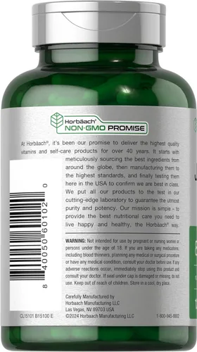 Vista 3 de Horbäach Cápsulas Jiaogulan 120 unidades Extracto de hierbas Gynostemma Pentaphyllum Suplemento sin OMG, sin gluten