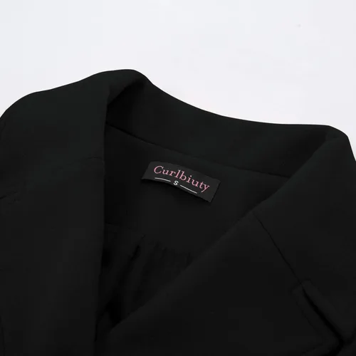 Vista 4 de CURLBIUTY - Abrigo largo de invierno, con doble botonadura, de lana para mujer