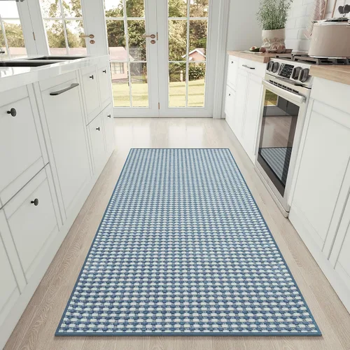 Vista 31 de YDKGL Alfombras de cocina antideslizantes y lavables, color negro, 17 x 30