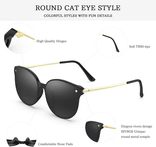 Vista 3 de WOOLIKE Gafas de sol de moda con diseño cuadrado moderno polarizado UV 400 para mujer