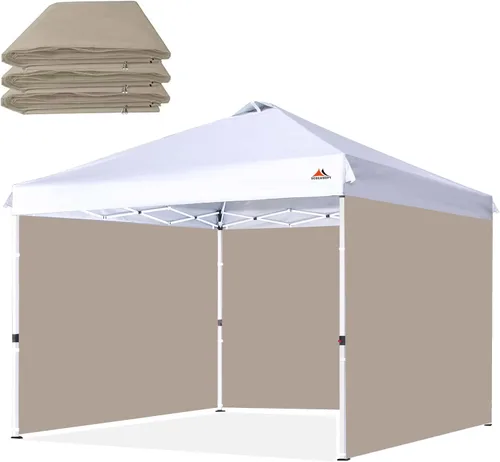 Vista 11 de SCOCANOPY SideWall para marco de toldo desplegable de 8 x 8 pies, paquete de 3 solamente Sunwall, (morado)