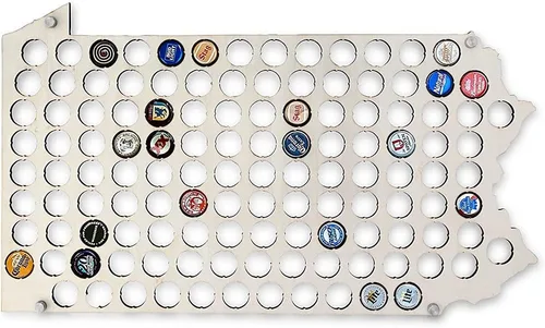 Vista 16 de Torched Tapa de cerveza Mapa Alabama, Estados Unidos tapa de cerveza titular decoración de pared, regalo para amantes de la cerveza para hombres